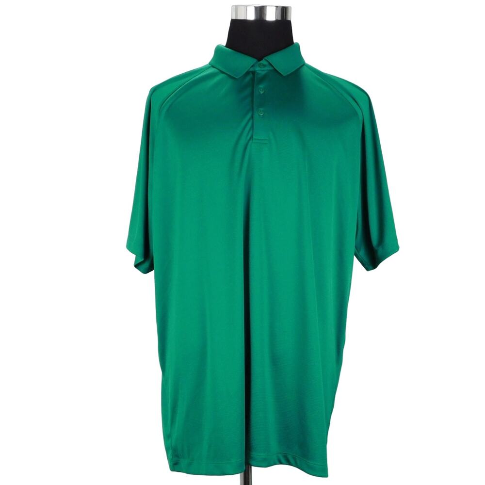 Port Authority Green Solid Short Sleeve Polo Mens XXL Shirt